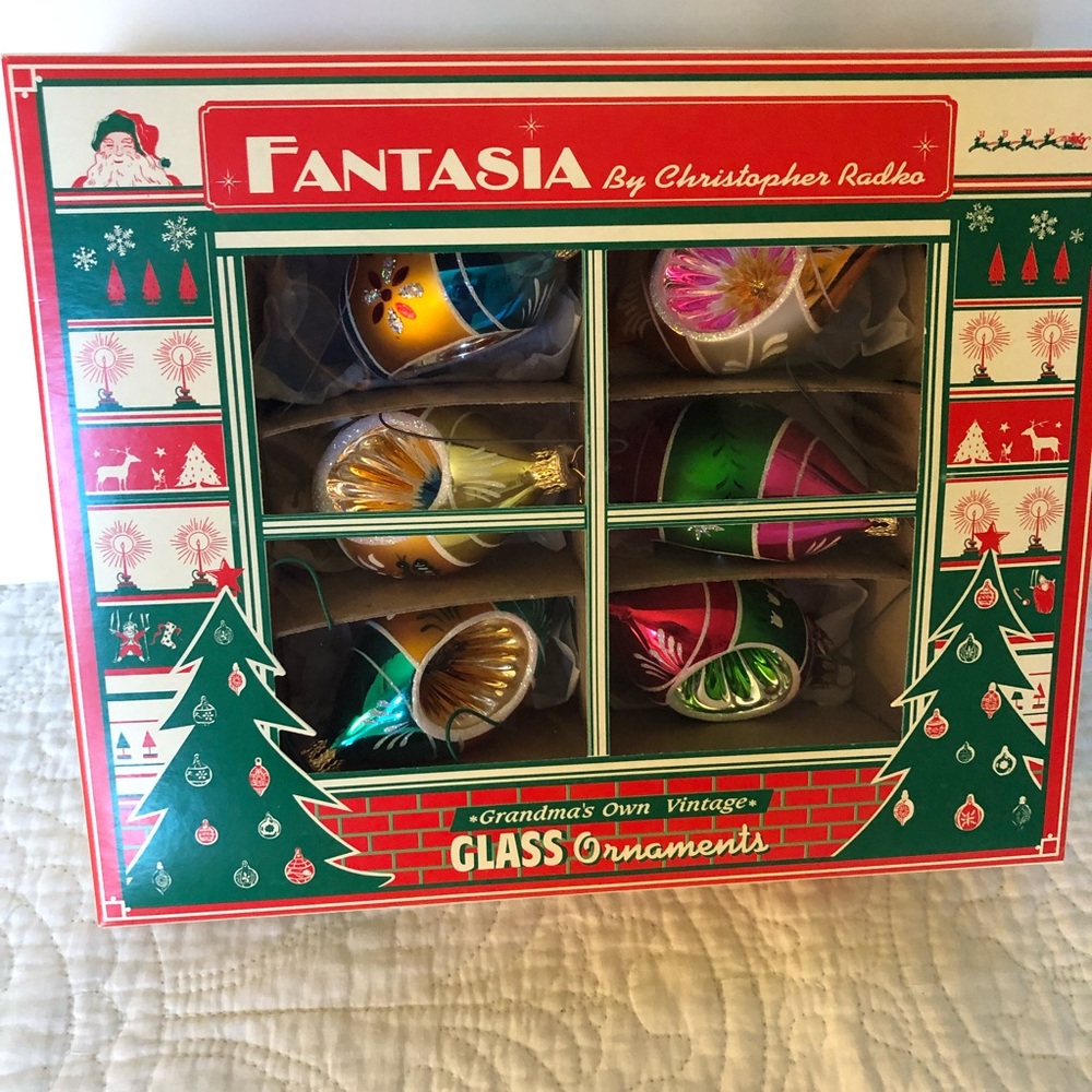 Christopher Radko Vintage Fantasia Ornaments in Box
